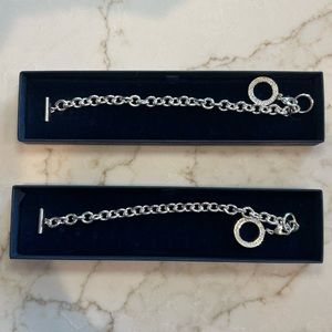 NIB Vintage Nordstrom Crystal Collection Silver Link w/ Eternity Crystal Charm